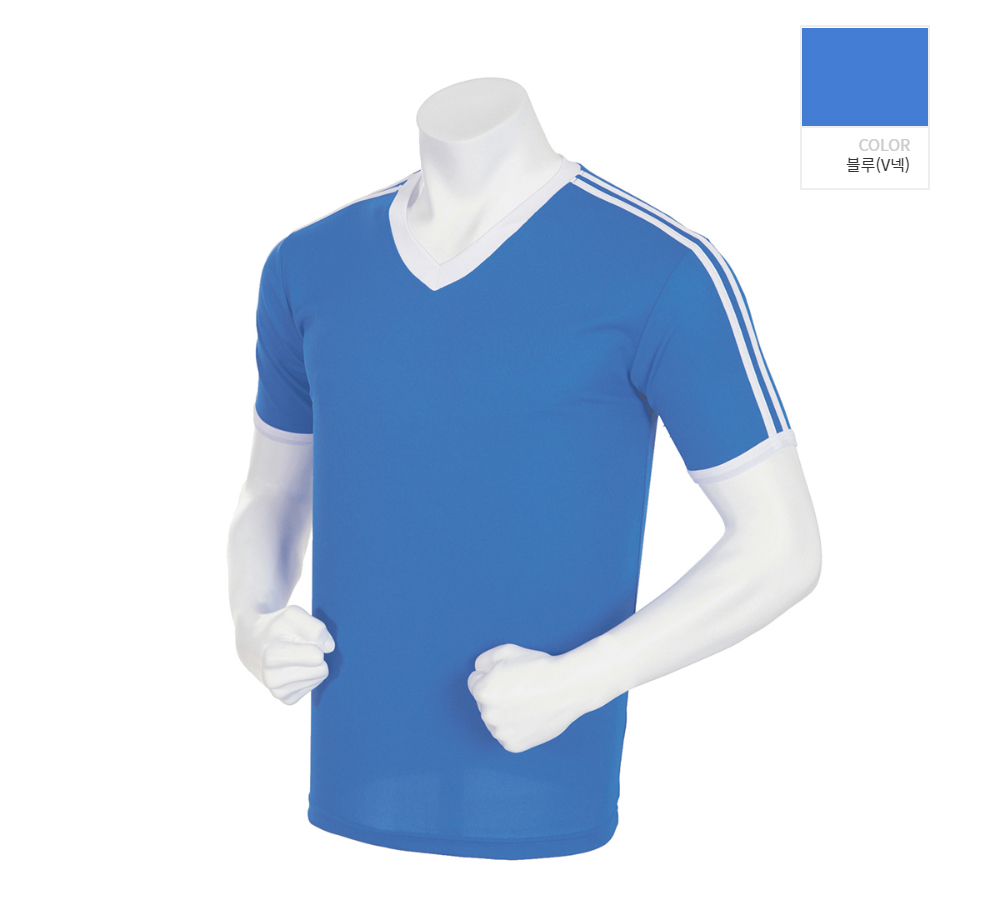 반팔 티셔츠 블루 색상 이미지-S1L21